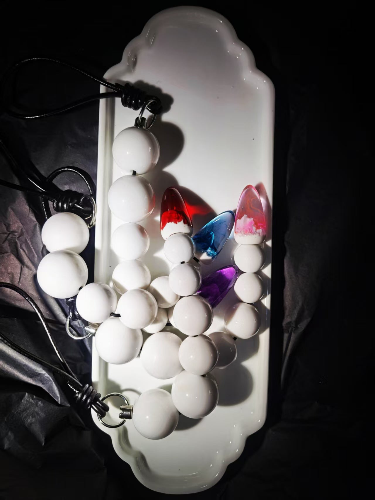 Modular Anal Beads White Resin
