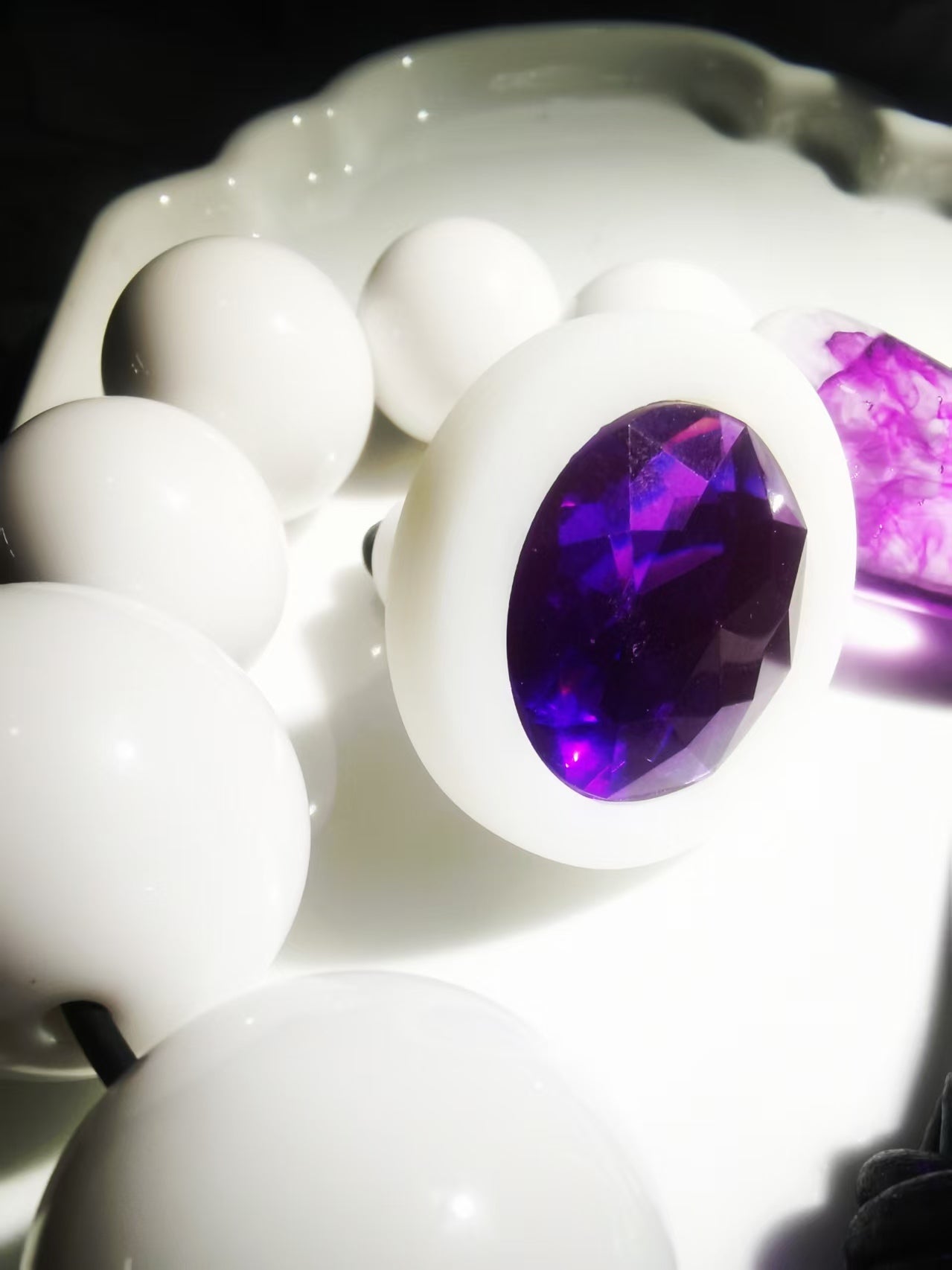 Modular Anal Beads White Resin