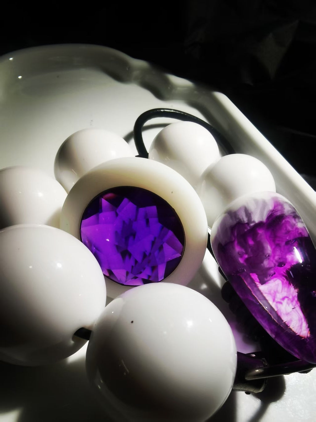 Modular Anal Beads White Resin