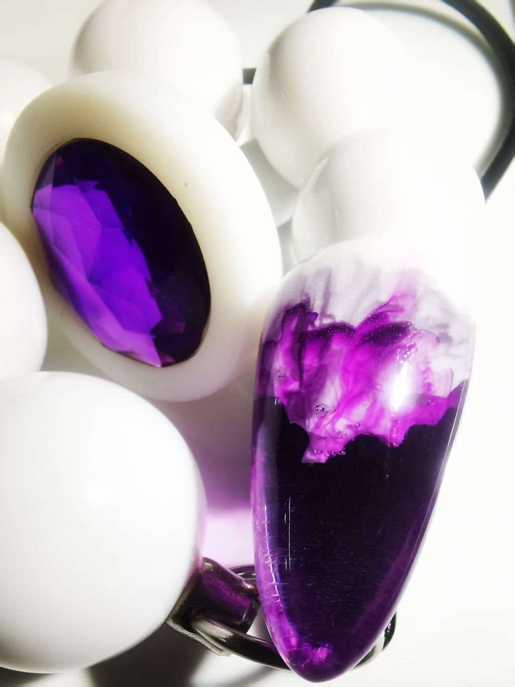 Modular Anal Beads White Resin