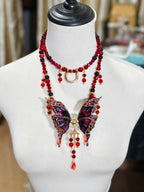 Layered Butterfly Gag Necklace with Leash