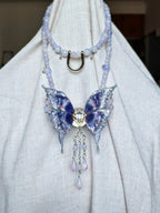 Layered Butterfly Gag Necklace with Leash