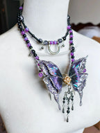 Layered Butterfly Gag Necklace with Leash