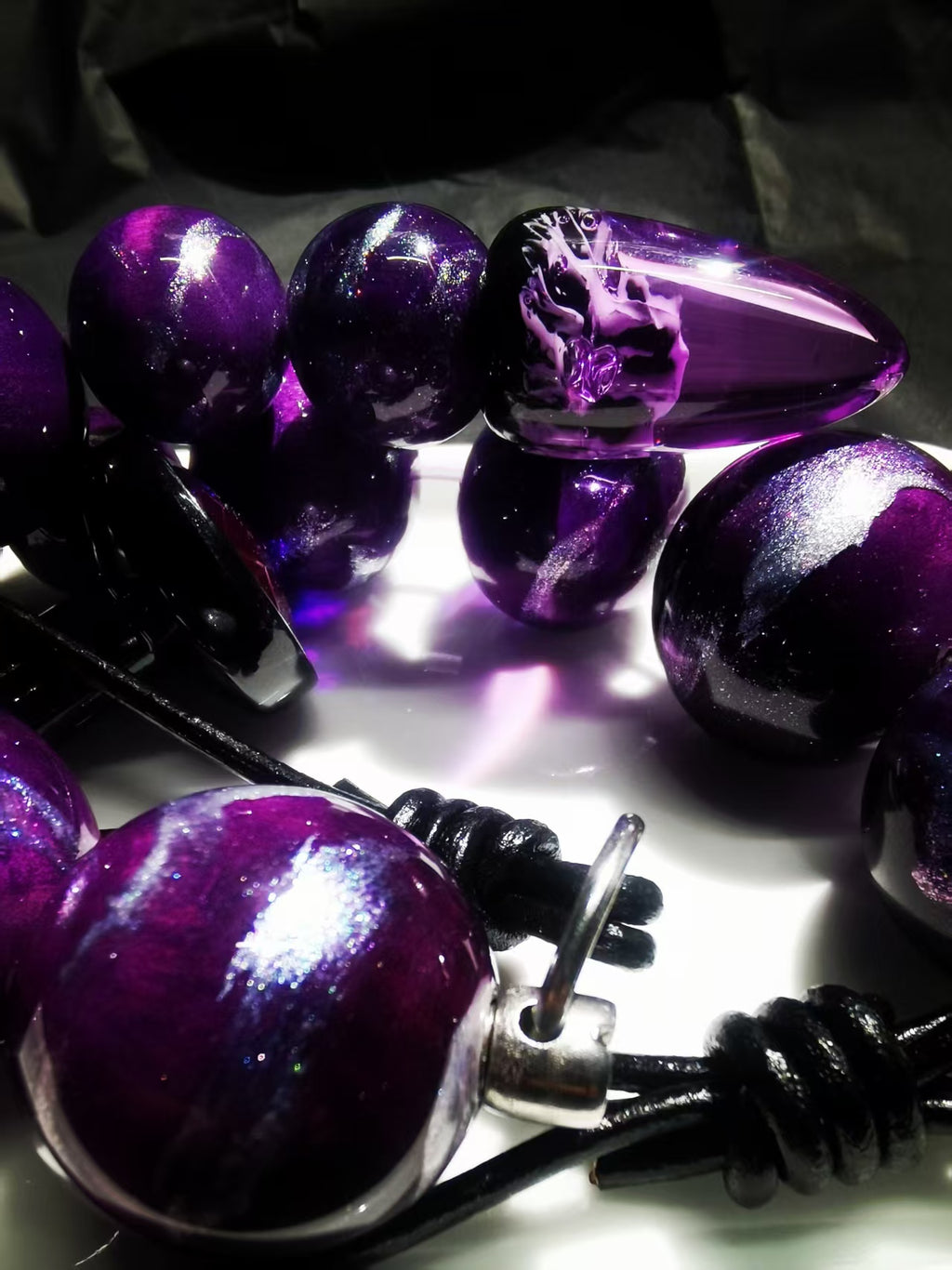 Purple Urushi Anal Beads
