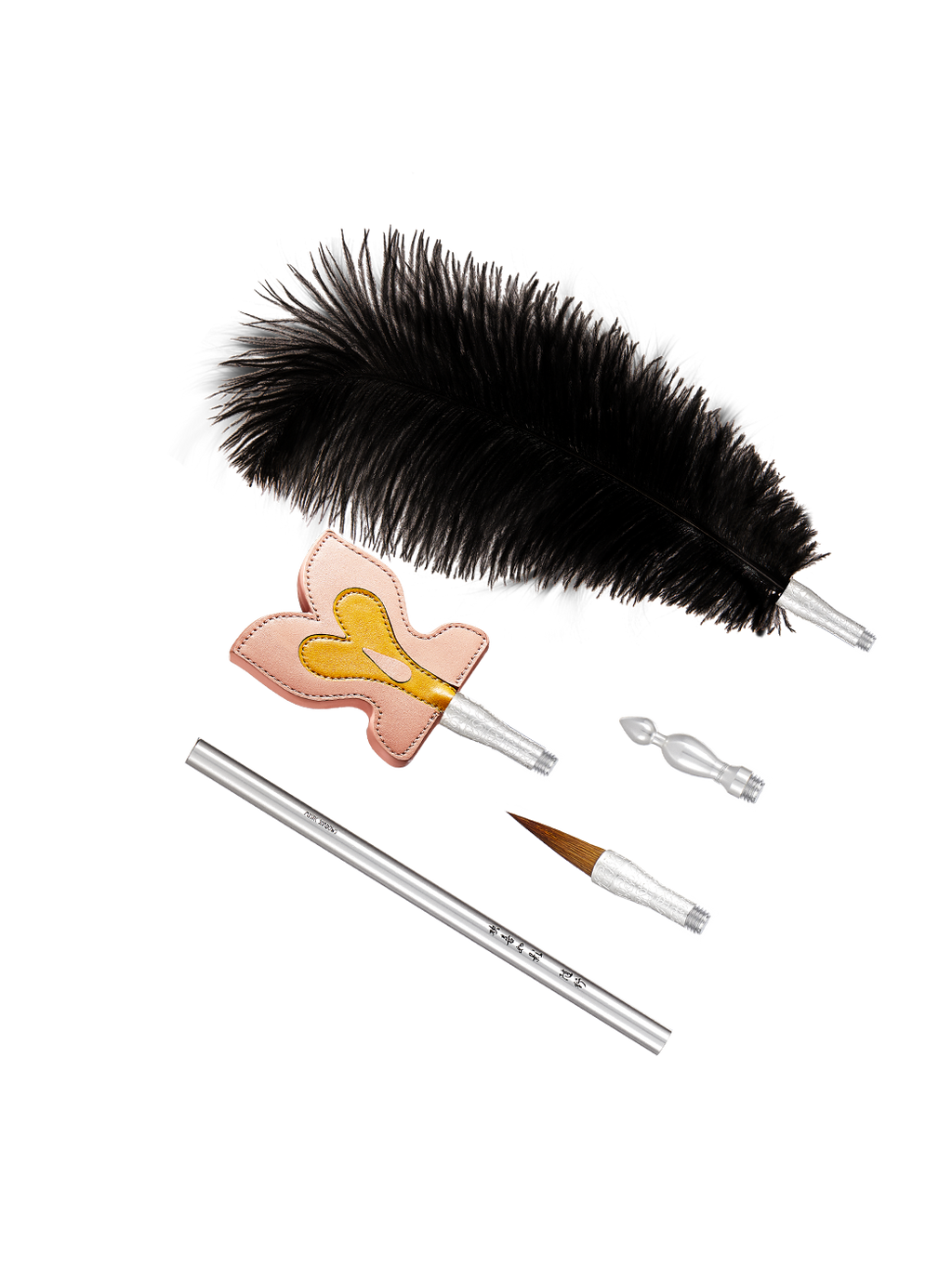 Brush, Paddle and Feather Tickler