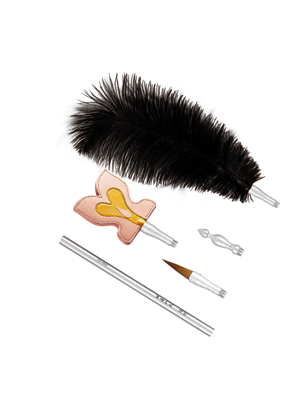 Brush, Paddle and Feather Tickler