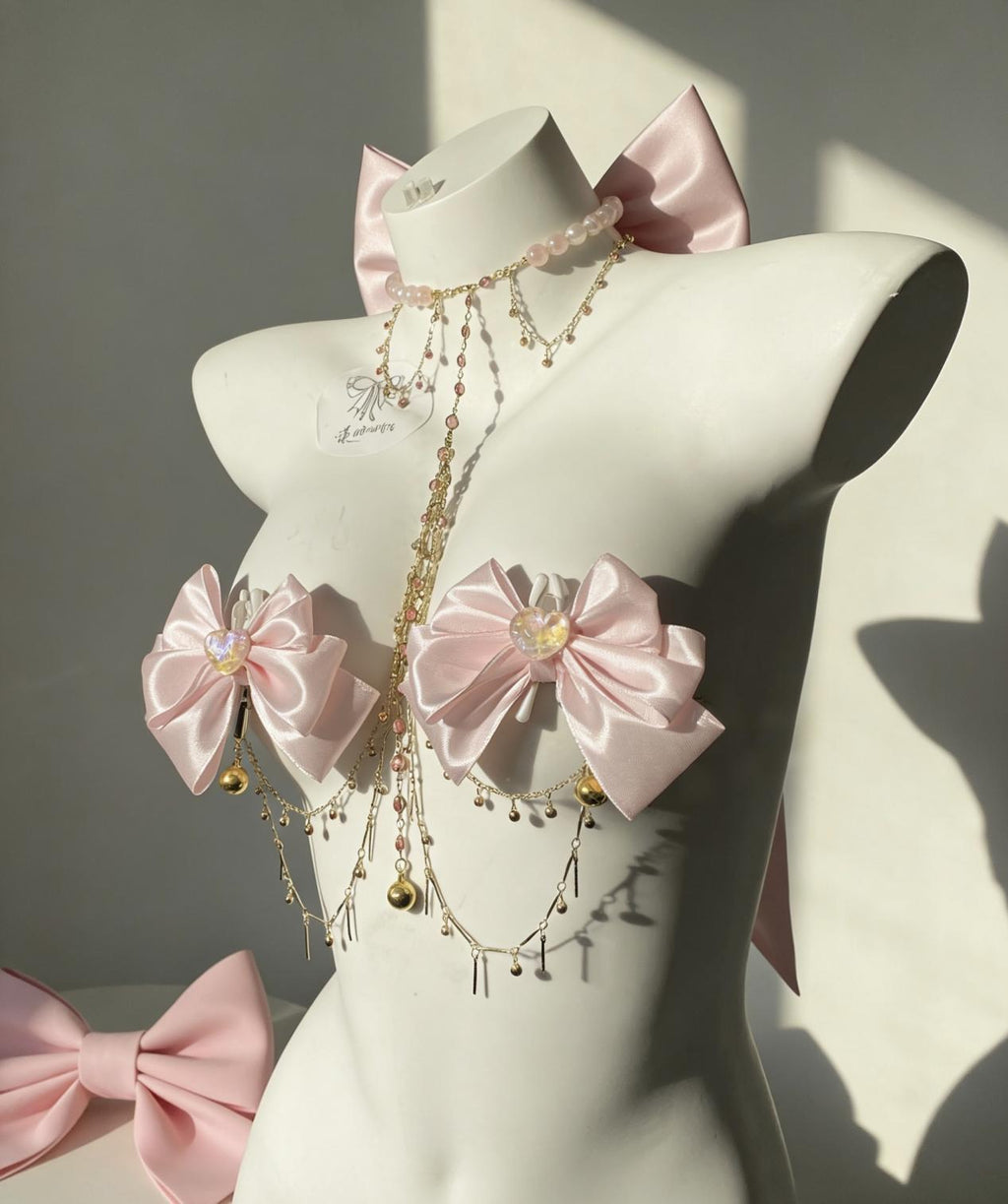 Bow Collar Nipple Clip Set by Undulate