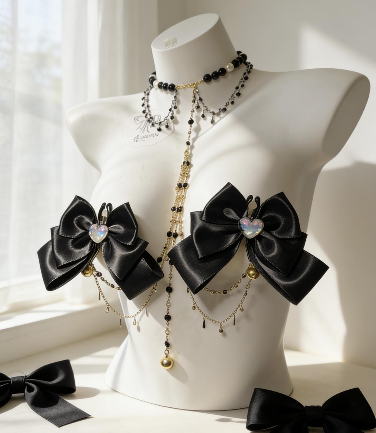 Bow Collar Nipple Clip Set by Undulate