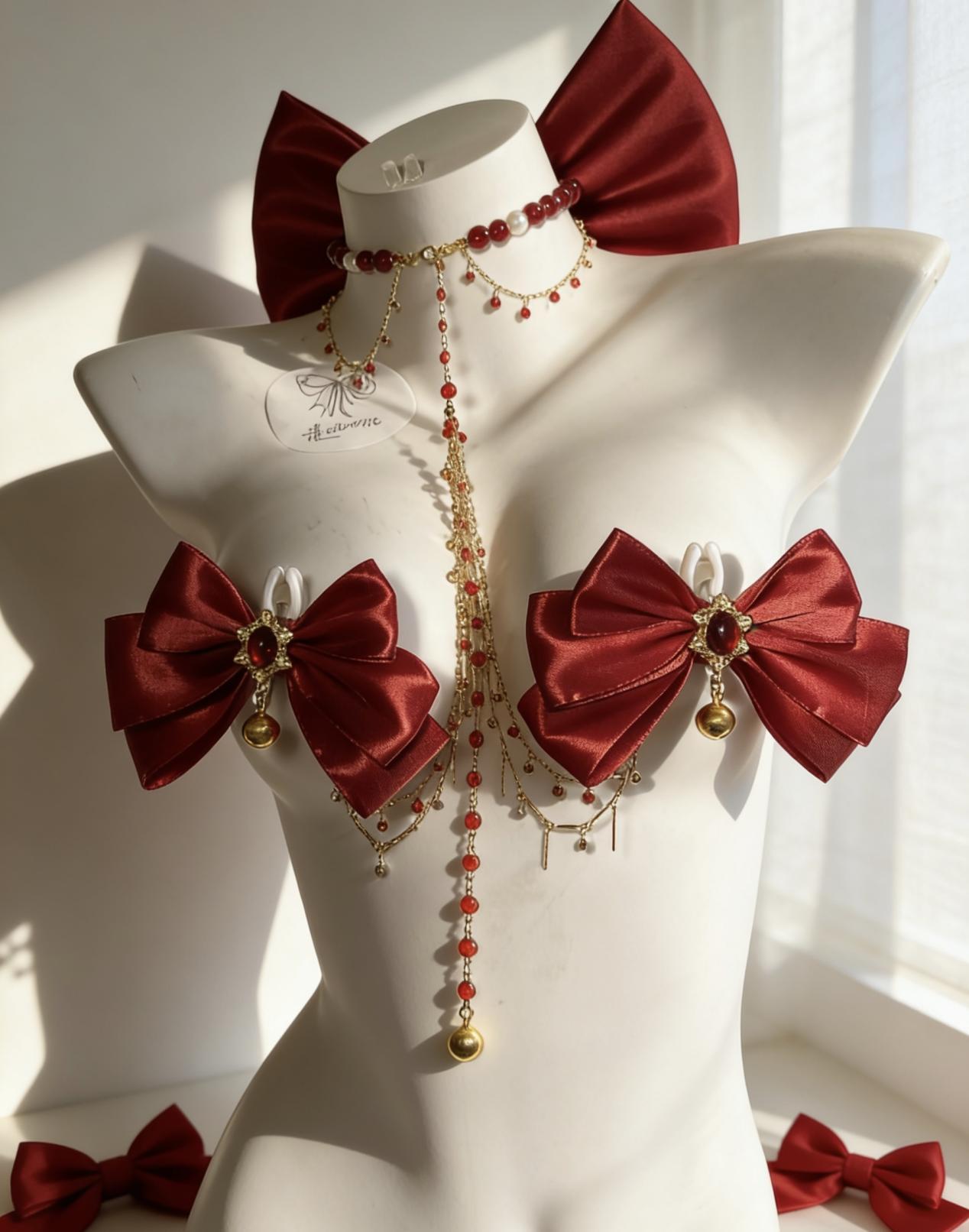 Bow Collar Nipple Clip Set by Undulate